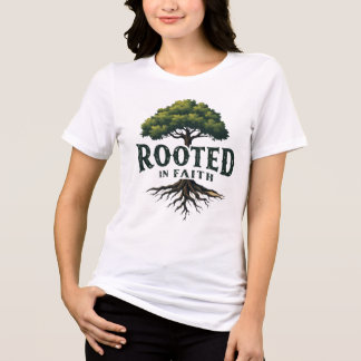 Rooted in Faith Christian Tree Graphic Tri-Blend Shirt