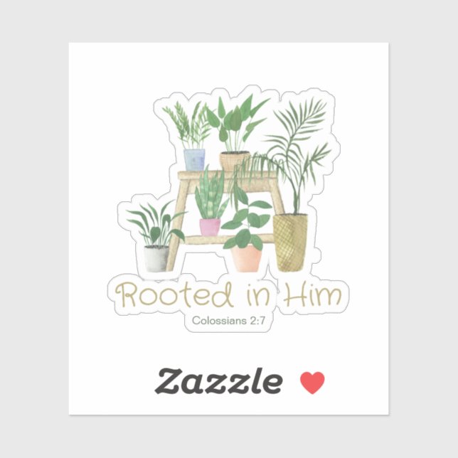 Rooted in Him Potted Plants  Sticker (Sheet)