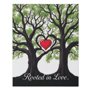 Rooted in Love Heart Tree Symbolic Art  Faux Canvas Print