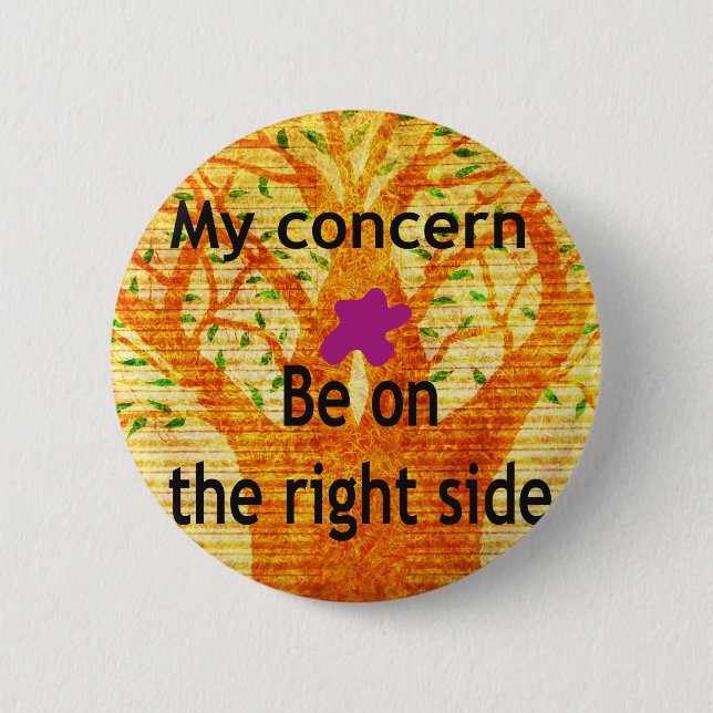 Rooted in Righteousness Baobab Vintage Perspective Pinback Button (Front)