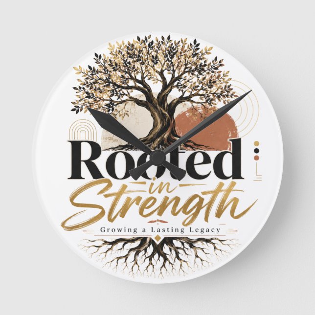Rooted in Strength Round Clock (Front)