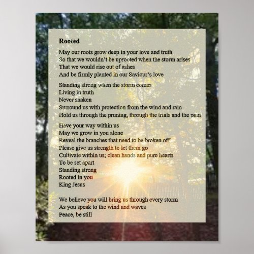 Rooted _ Prayer Poem Poster