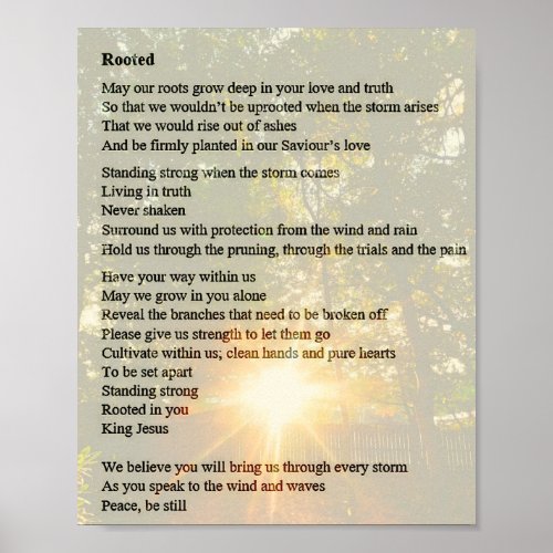 Rooted _ Prayer Poem Poster