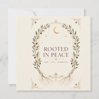 Rooted Romance Plum Olive Personalized Wedding Fav Invitation