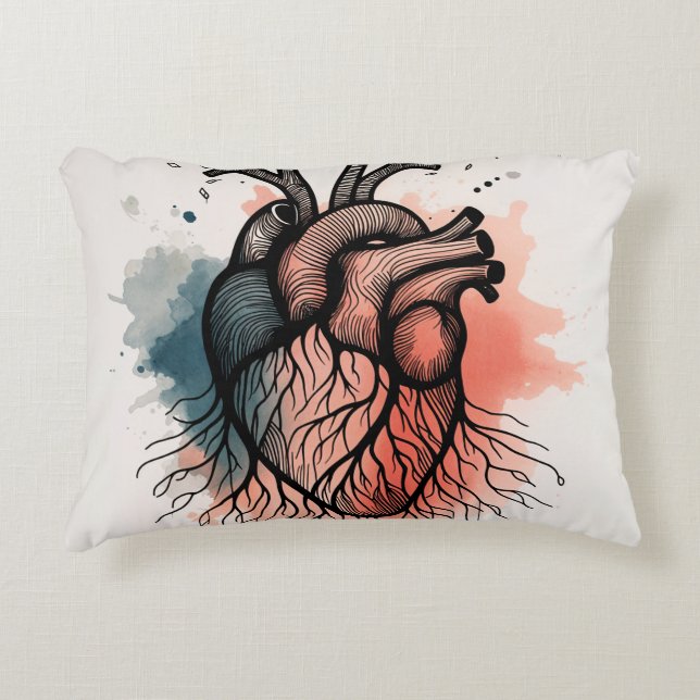 Rooted Soul Organic Heart & Roots Accent Pillow (Front)