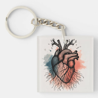 Rooted Soul Organic Heart & Roots Keychain
