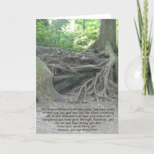 Rooted Strength Tree Encouragement Greeting Card