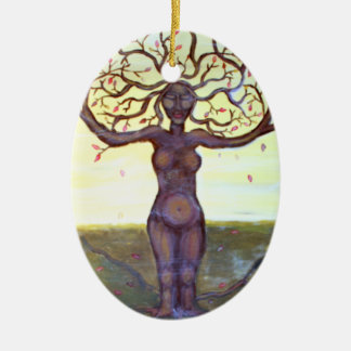 "Rooted" Tree Goddess Art Ceramic Ornament