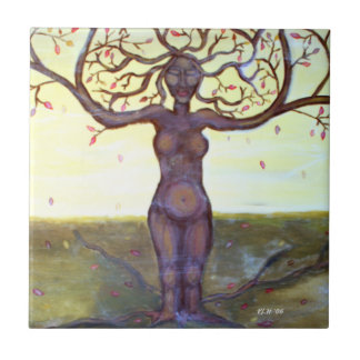 "Rooted" Tree Goddess Art Tile