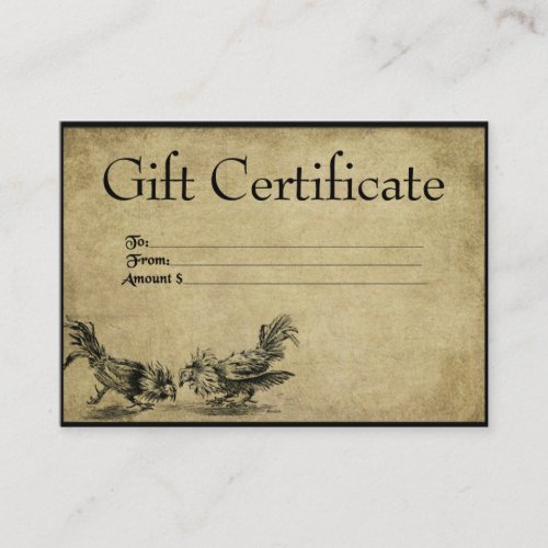 Rootin Roosters_ Prim Gift Certificate Cards