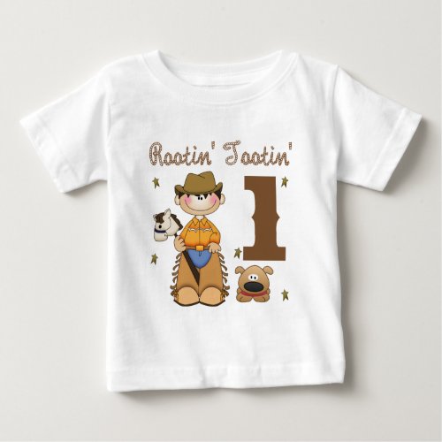 Rootin Tootin Cowboy 1 Baby T_Shirt