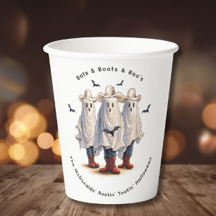 Rootin’ Tootin’ Cowboy Ghosts Western Halloween Paper Cups