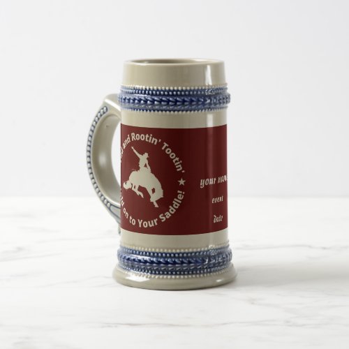 Rootin Tootin Funny Party Cowboy Western Pun  Beer Stein