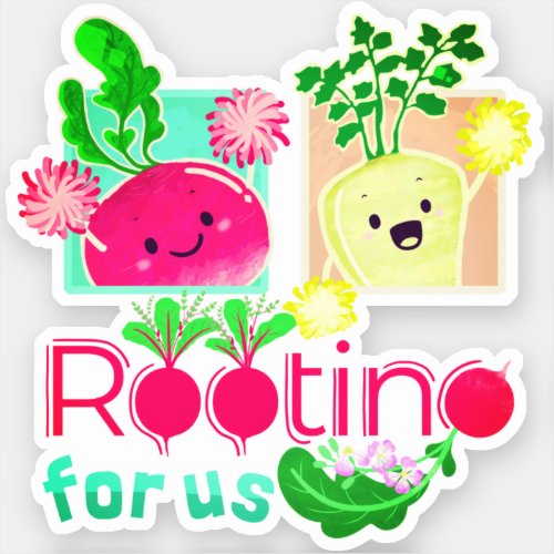 Rooting for Us _ Punny Garden Sticker