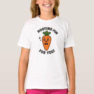 Rooting For You Cute Orange Carrot Design T-Shirt