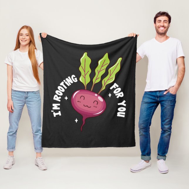 Rooting For You Novelty Beetroot Gag Fleece Blanket (In Situ)