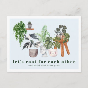 Rooting For You Potted Plants Postcard