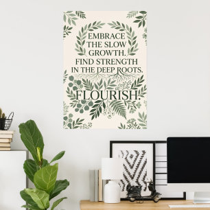 Roots And Sun Botanical Quote Poster