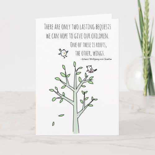 Roots and Wings Inspiring Parenting Quote Card