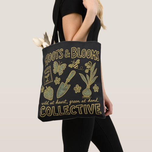Roots & Blooms Gardening Vintage Botanical Garden Tote Bag