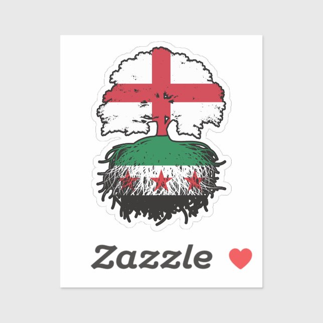 Roots & Crown: England–Syria Tree Sticker (Sheet)