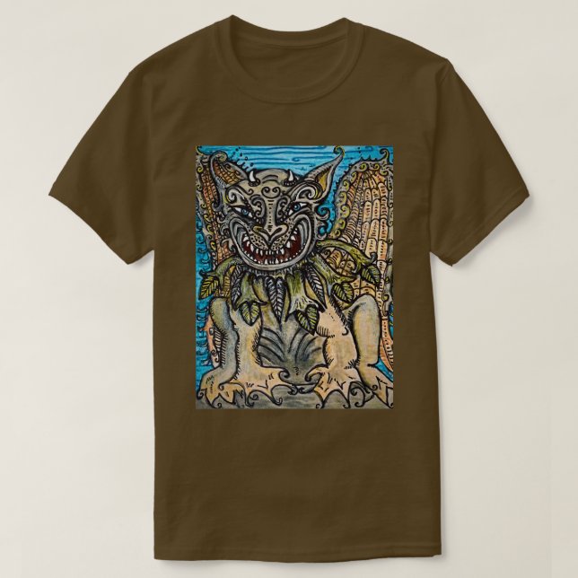 ROOTS GARGOYLE Mythical Creature Illustration Cree T-Shirt (Design Front)