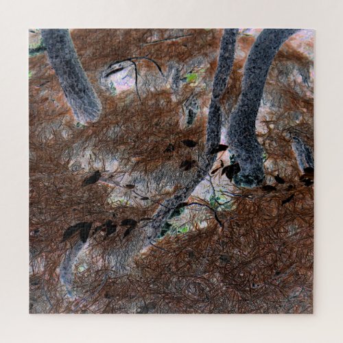 Roots Gnarled Trees Pine Needles Forest Floor Jigsaw Puzzle
