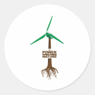 Roots of green energy classic round sticker