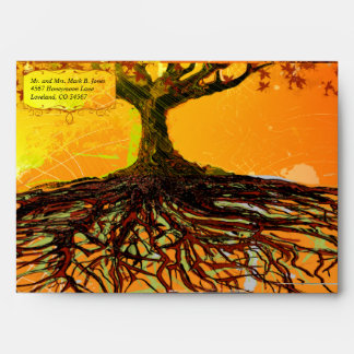 Roots of Love Fall Tree Wedding Envelopes 5x7