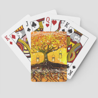 Roots of Love Romantic Rustic Tree Wedding Poker Cards