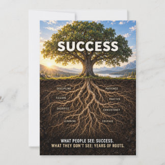 Roots Of Success Note Card