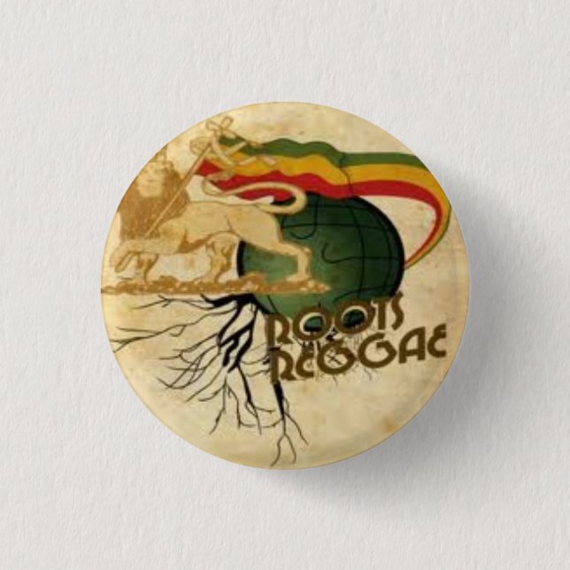 Roots Rasta plates Pinback Button (Front)
