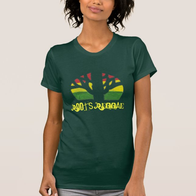 Roots Reggae Ladies Brown T shirt (Front)