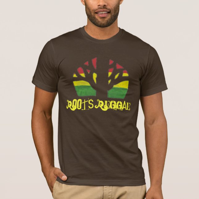 Roots Reggae Men's Brown T shirt (Front)