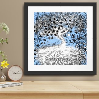 Roots Run Deep Original Art of Whimsical Tree Framed Art
