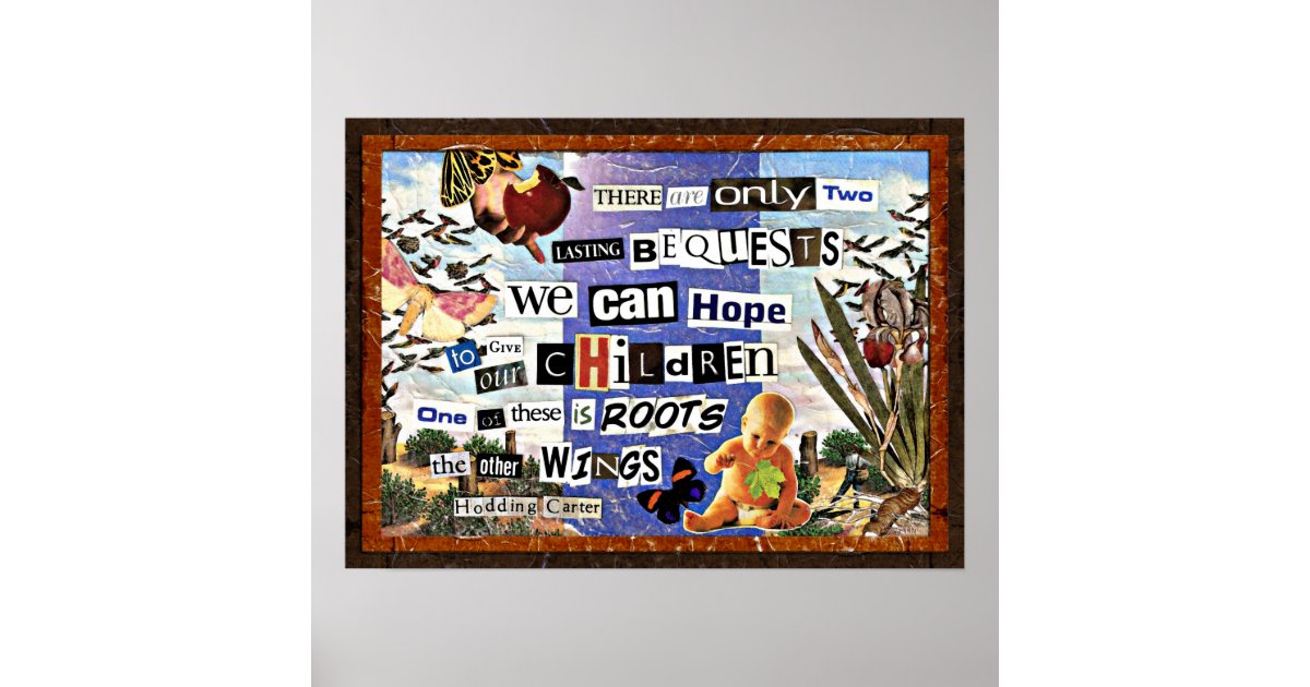 Roots & Wings collage Poster | Zazzle