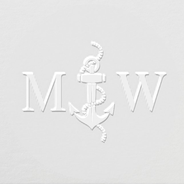 Rope Anchor # 5 Bride Groom Wedding 2 Initial Embosser (Design)
