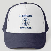 Rope & Anchor Captain Add Name or Boat Name Trucker Hat
