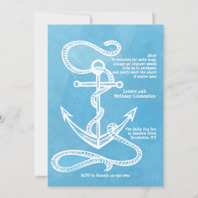 Rope and Anchor Invitation (Front)