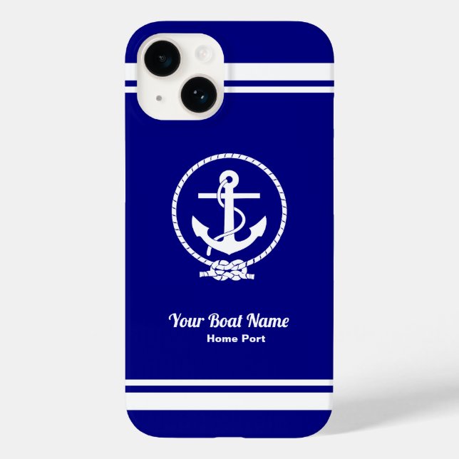 Rope and Anchor Nautical Navy Blue  Case-Mate iPhone Case (Back)
