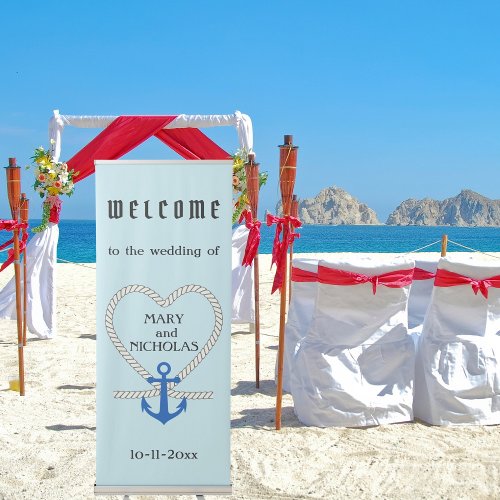 Rope And Anchor Nautical Welcome Wedding Sign