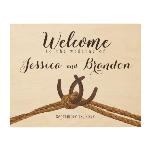 Rope and Horseshoes Wedding Welcome Sign