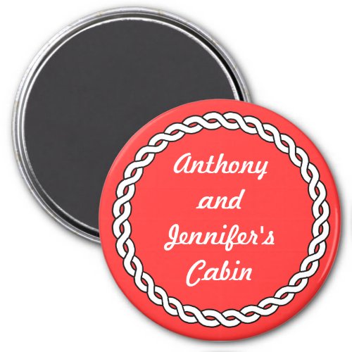 Rope Border Stateroom Door Marker red Magnet