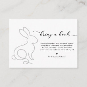 Rope Bunny Rabbit Minimal Modern 1st Birthday Enclosure Card
