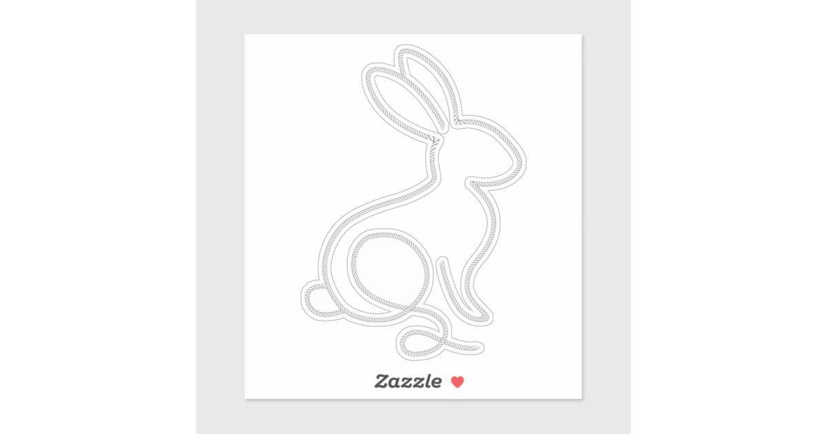 Roping Rabbits Rope Bunny Rabbit Minimal Modern 1st Birthday Sticker | Zazzle