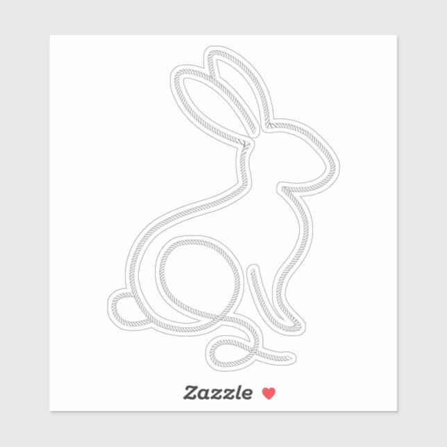 Rope Bunny Rabbit Minimal Modern 1st Birthday Sticker (Sheet)