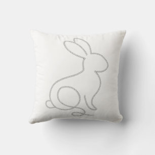 Rope Bunny Rabbit Minimal Modern Design Throw Pillow