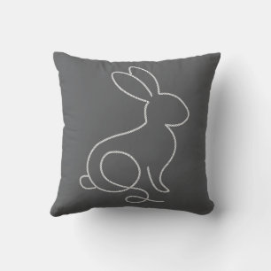 Rope Bunny Rabbit Minimal Modern Design Throw Pillow