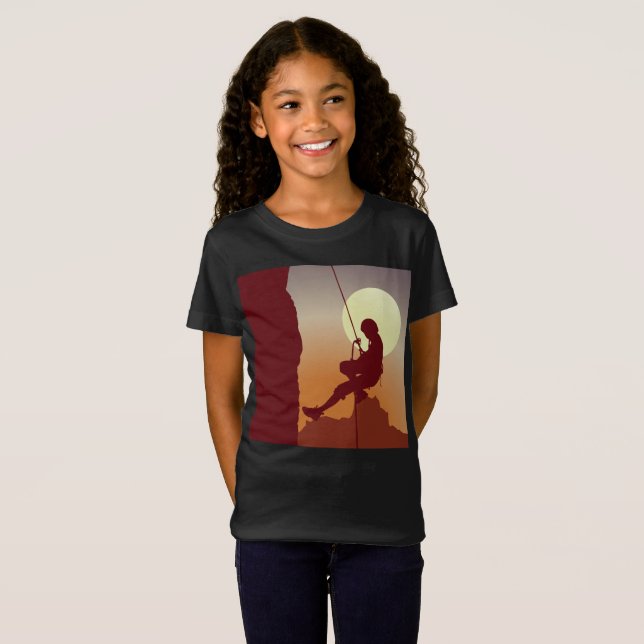 Rope Climb On Geometrical Girl Mountain Climbing T-Shirt (Front Full)