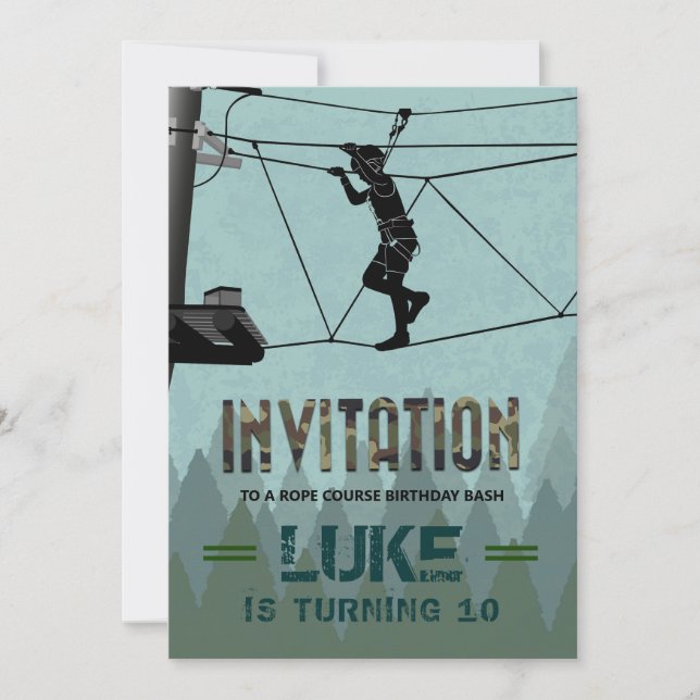 Rope Course Birthday Party Invitation (Front)